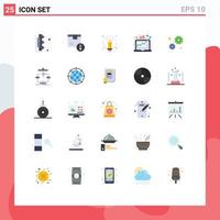 Pack of 25 Modern Flat Colors Signs and Symbols for Web Print Media such as configuration market product grow business Editable Vector Design Elements