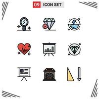 9 Creative Icons Modern Signs and Symbols of web presentation environment board beat Editable Vector Design Elements