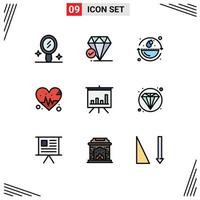 9 Creative Icons Modern Signs and Symbols of web presentation environment board beat Editable Vector Design Elements