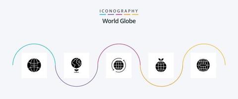 Globe Glyph 5 Icon Pack Including internet. global. internet. earth. ecology vector