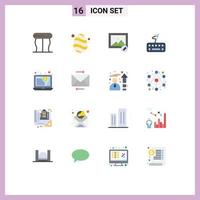 Pack of 16 Modern Flat Colors Signs and Symbols for Web Print Media such as share financial statement image finances type Editable Pack of Creative Vector Design Elements