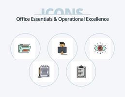 oficina esenciales y Operacional excelencia línea lleno icono paquete 5 5 icono diseño. . secreto sociedad. charlar. símbolo. negociaciones vector