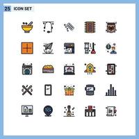 Modern Set of 25 Filled line Flat Colors Pictograph of computer hardware help tech tablet Editable Vector Design Elements