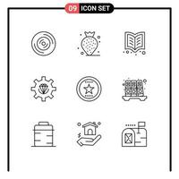 Set of 9 Vector Outlines on Grid for bookmark programming book process develop Editable Vector Design Elements