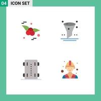 4 User Interface Flat Icon Pack of modern Signs and Symbols of cherry sport browser ui skateboard Editable Vector Design Elements