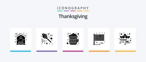 Thanksgiving Glyph 5 Icon Pack Including gratitude. usa. chocolate. thanksgiving. american. Creative Icons Design vector