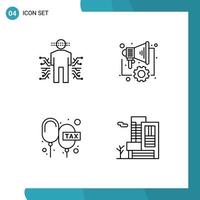 4 Creative Icons Modern Signs and Symbols of sensor charge human digital floating Editable Vector Design Elements