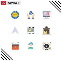 Pictogram Set of 9 Simple Flat Colors of amplifier map power location computer Editable Vector Design Elements