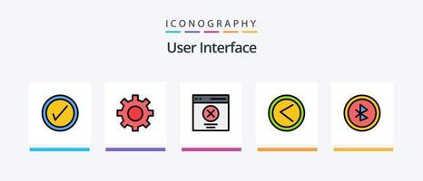 User Interface Line Filled 5 Icon Pack Including user. interface. message. basic. password lock. Creative Icons Design vector