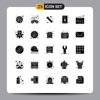 Universal Icon Symbols Group of 25 Modern Solid Glyphs of devices money go invoice bill Editable Vector Design Elements