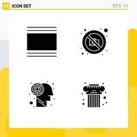 Modern Set of Solid Glyphs Pictograph of cover labyrinth thumbnails image brain Editable Vector Design Elements