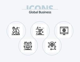 Global Business Line Icon Pack 5 Icon Design. forum. communication. hand. investment. finance vector