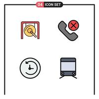 Stock Vector Icon Pack of 4 Line Signs and Symbols for gong backup chinese mobile time machine Editable Vector Design Elements