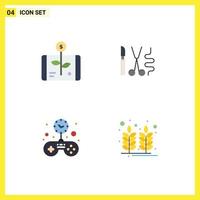 Universal Icon Symbols Group of 4 Modern Flat Icons of business free report surgery solid Editable Vector Design Elements