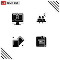 4 Thematic Vector Solid Glyphs and Editable Symbols of pen creative software forest photo Editable Vector Design Elements