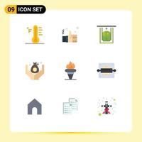 Set of 9 Modern UI Icons Symbols Signs for games save like money money Editable Vector Design Elements