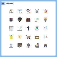 Universal Icon Symbols Group of 25 Modern Flat Colors of balls security management padlock analysis Editable Vector Design Elements