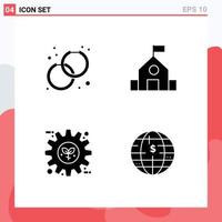 4 Creative Icons Modern Signs and Symbols of accessorize energy fashion school preference Editable Vector Design Elements