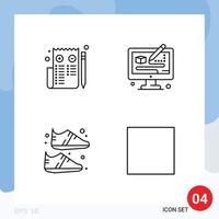 Universal Icon Symbols Group of 4 Modern Filledline Flat Colors of browser equipment web modeling sportive Editable Vector Design Elements