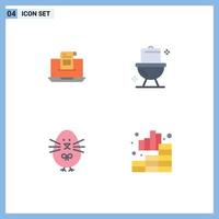 4 Universal Flat Icons Set for Web and Mobile Applications email cleaning mail mail washroom Editable Vector Design Elements