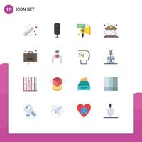 Universal Icon Symbols Group of 16 Modern Flat Colors of pipeline office speaker business finance Editable Pack of Creative Vector Design Elements