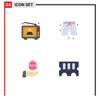 Modern Set of 4 Flat Icons and symbols such as ad egg man pants nature Editable Vector Design Elements