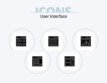 usuario interfaz glifo icono paquete 5 5 icono diseño. interfaz. comunicación. barra lateral web. interfaz vector