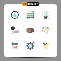 Universal Icon Symbols Group of 9 Modern Flat Colors of systems electronics bulb devices light Editable Vector Design Elements