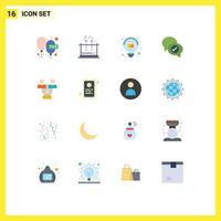 Group of 16 Modern Flat Colors Set for meeting chatting science mail chat Editable Pack of Creative Vector Design Elements