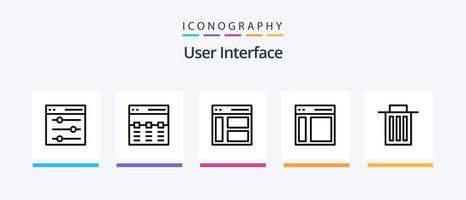 User Interface Line 5 Icon Pack Including left. communication. user. target. reticle. Creative Icons Design vector