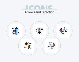 Arrow Line Filled Icon Pack 5 Icon Design. up. transfers. full screen. down. direction vector