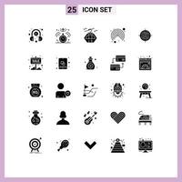 Pictogram Set of 25 Simple Solid Glyphs of focus user alpine interface scandinavia Editable Vector Design Elements