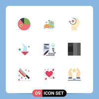 User Interface Pack of 9 Basic Flat Colors of book direction farm house left head Editable Vector Design Elements