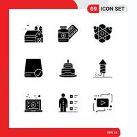 Group of 9 Solid Glyphs Signs and Symbols for indian drive atom devices computers Editable Vector Design Elements