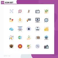 User Interface Pack of 25 Basic Flat Colors of nature agriculture canoe layout mobile Editable Vector Design Elements