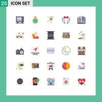 Universal Icon Symbols Group of 25 Modern Flat Colors of education tie key suit heart Editable Vector Design Elements