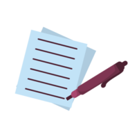 sheet document and pen in flat png