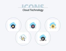 Cloud Technology Flat Icon Pack 5 Icon Design. plus. add. cloud. cloud. chip vector