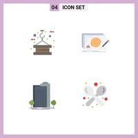 Mobile Interface Flat Icon Set of 4 Pictograms of crane game rope design green Editable Vector Design Elements