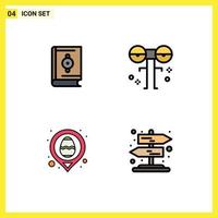 4 Creative Icons Modern Signs and Symbols of islam easter ramadan halloween location Editable Vector Design Elements