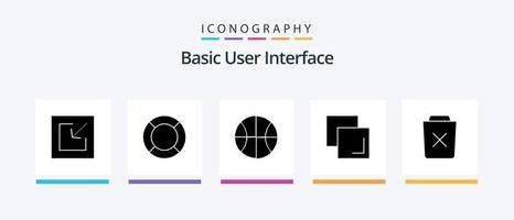 básico glifo 5 5 icono paquete incluso borrar. básico. básico. capas. Copiar. creativo íconos diseño vector