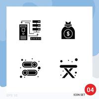 Group of Solid Glyphs Signs and Symbols for combination enable electronic money user Editable Vector Design Elements