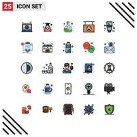 Set of 25 Modern UI Icons Symbols Signs for shop hanging school halloween flask Editable Vector Design Elements