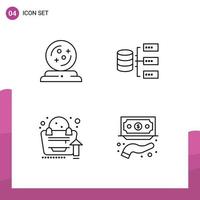 Modern Set of 4 Filledline Flat Colors and symbols such as halloween analytics spell base growth Editable Vector Design Elements