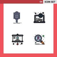 Universal Icon Symbols Group of 4 Modern Filledline Flat Colors of valet board hotel internet school Editable Vector Design Elements