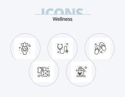 Wellness Line Icon Pack 5 Icon Design. flower. candle. juice. aromatic. shower soap vector