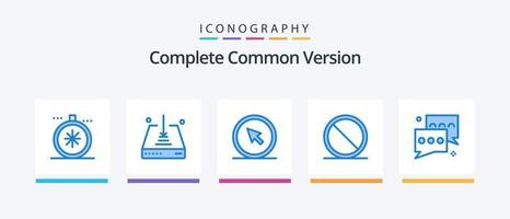 Complete Common Version Blue 5 Icon Pack Including bubble. remove. click. cancel. pointer. Creative Icons Design vector