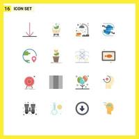 16 Universal Flat Colors Set for Web and Mobile Applications delivery communication lamp internet connect Editable Pack of Creative Vector Design Elements