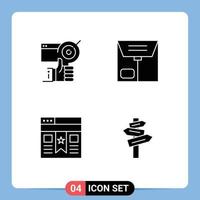 4 User Interface Solid Glyph Pack of modern Signs and Symbols of target interface tumbs e website Editable Vector Design Elements