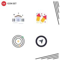 Group of 4 Modern Flat Icons Set for construction galaxy shelter wedding cursor Editable Vector Design Elements